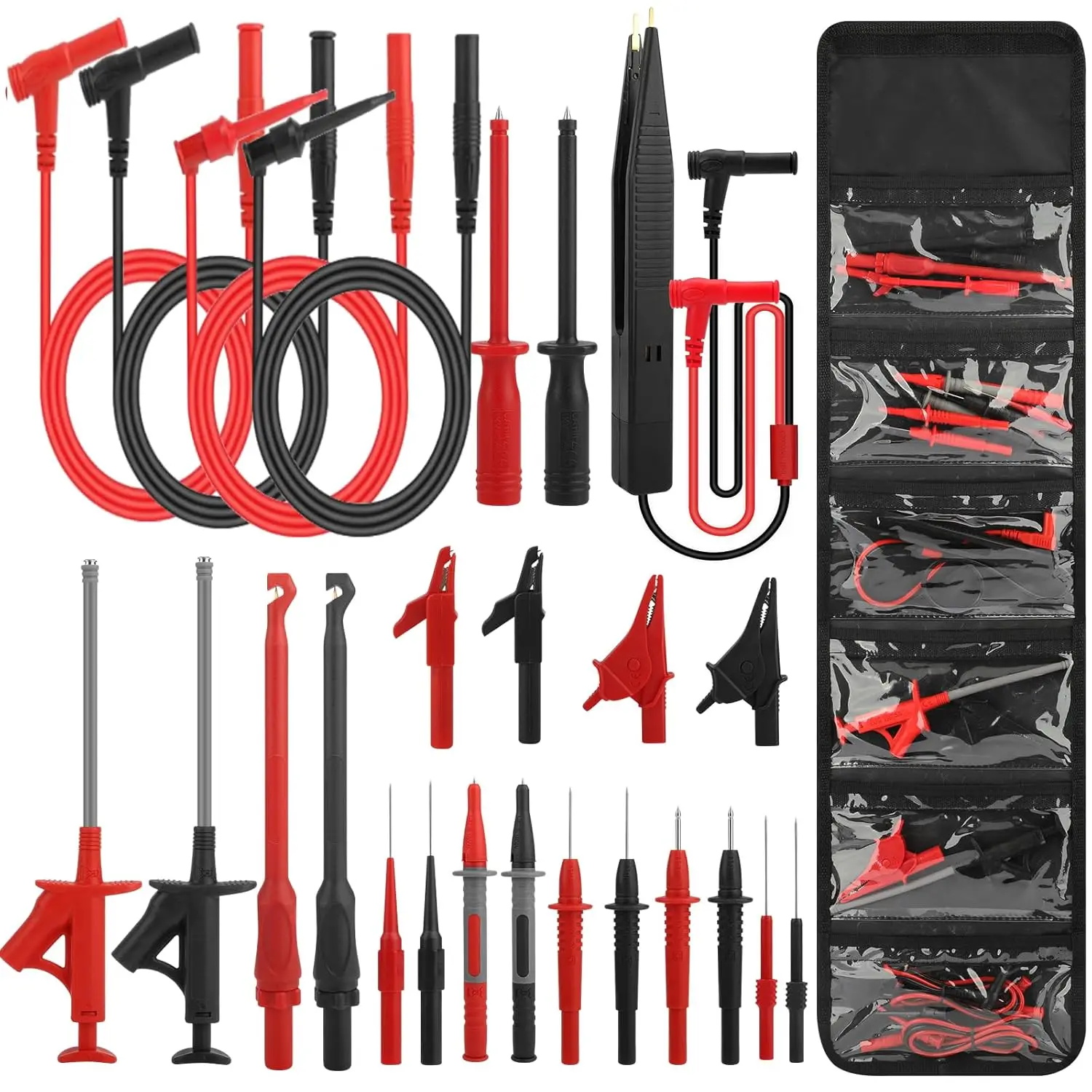 25Pcs Silicone Multimeter Test Leads Kit With Piercing Probes Hook Clips Alligator Tweezers
25Pcs Silicone Multimeter Test Leads Kit With Piercing Probes Hook Clips Alligator Tweezers
