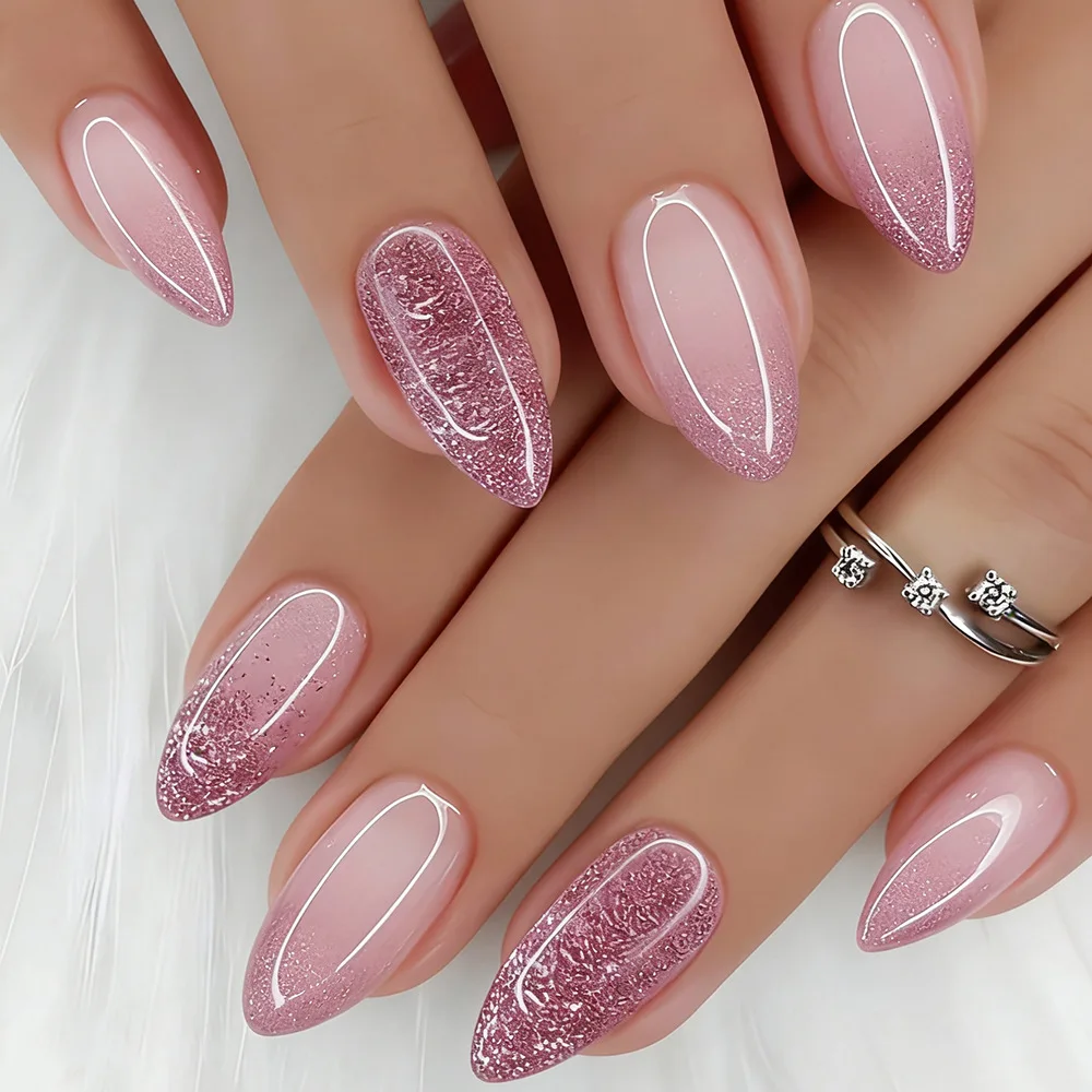 Pure Desire Wind Powder Diamond Gradient Wear Armor Fine White Line Hook Edge False Nail 24 Medium Long Almond Gentle Nail Art
Pure Desire Wind Powder Diamond Gradient Wear Armor Fine White Line Hook Edge False Nail 24 Medium Long Almond Gentle Nail Art