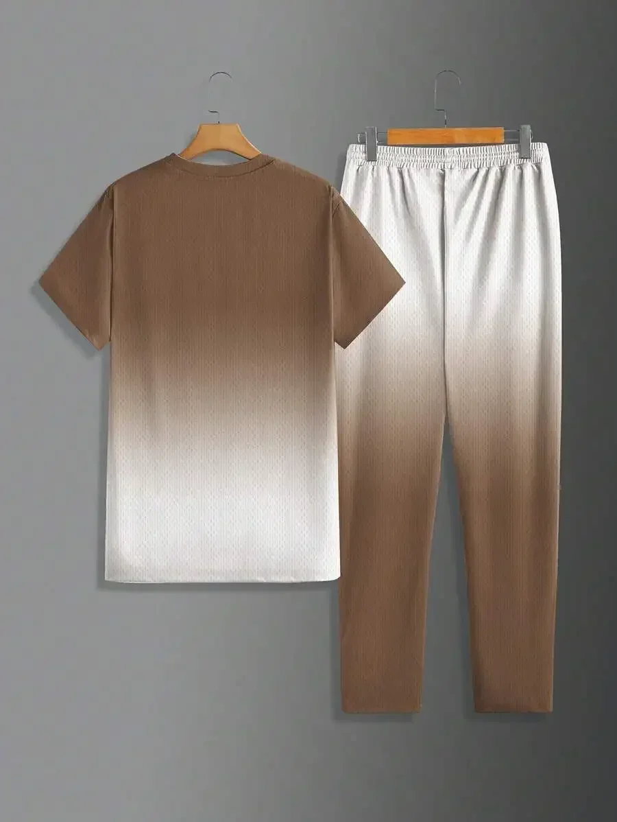 Mens Gradient Casual Crew Neck Short Sleeve T-Shirt And Jogger Pants Set
Mens Gradient Casual Crew Neck Short Sleeve T-Shirt And Jogger Pants Set