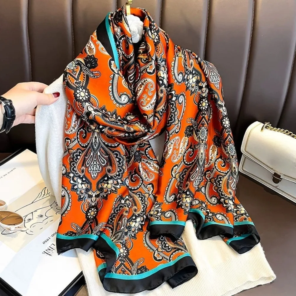 Elegant Flower Silk Scarf Shawls Sunscreen Thin Satin Neck Scarves Large Soft Beach Hijab Head Scarf
Elegant Flower Silk Scarf Shawls Sunscreen Thin Satin Neck Scarves Large Soft Beach Hijab Head Scarf
