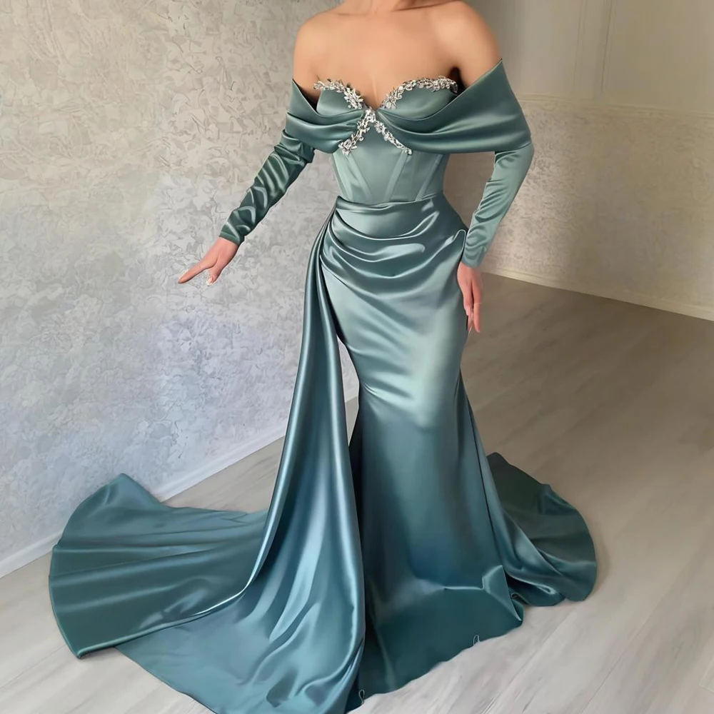 Dubai Customized Evening dresses Mermaid prom party dress 2025 Luxury Strapless Long Sleeves Formal Gown فساتين سهرة
Dubai Customized Evening dresses Mermaid prom party dress 2025 Luxury Strapless Long Sleeves Formal Gown فساتين سهرة