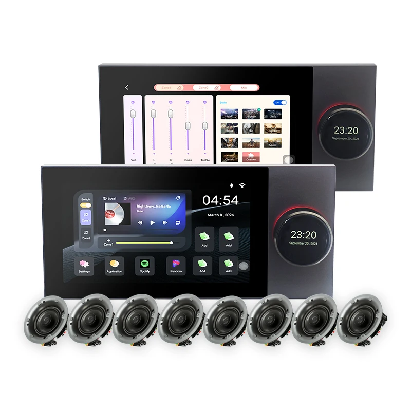 Tianlai 7 Inch Tablet Smart House 2 Zone Wall Amplifier Music Sound System Smart