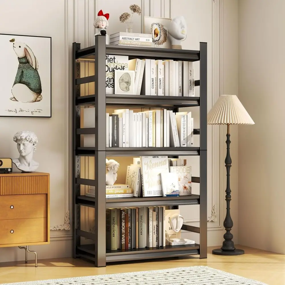 5-Tier Metal Book Shel, Heavy Duty Storage Shelving Unit, Adjustable Standing Book Shelves or Living Room, Bedroom, Oice, Black
5-Tier Metal Book Shel, Heavy Duty Storage Shelving Unit, Adjustable Standing Book Shelves or Living Room, Bedroom, Oice, Black