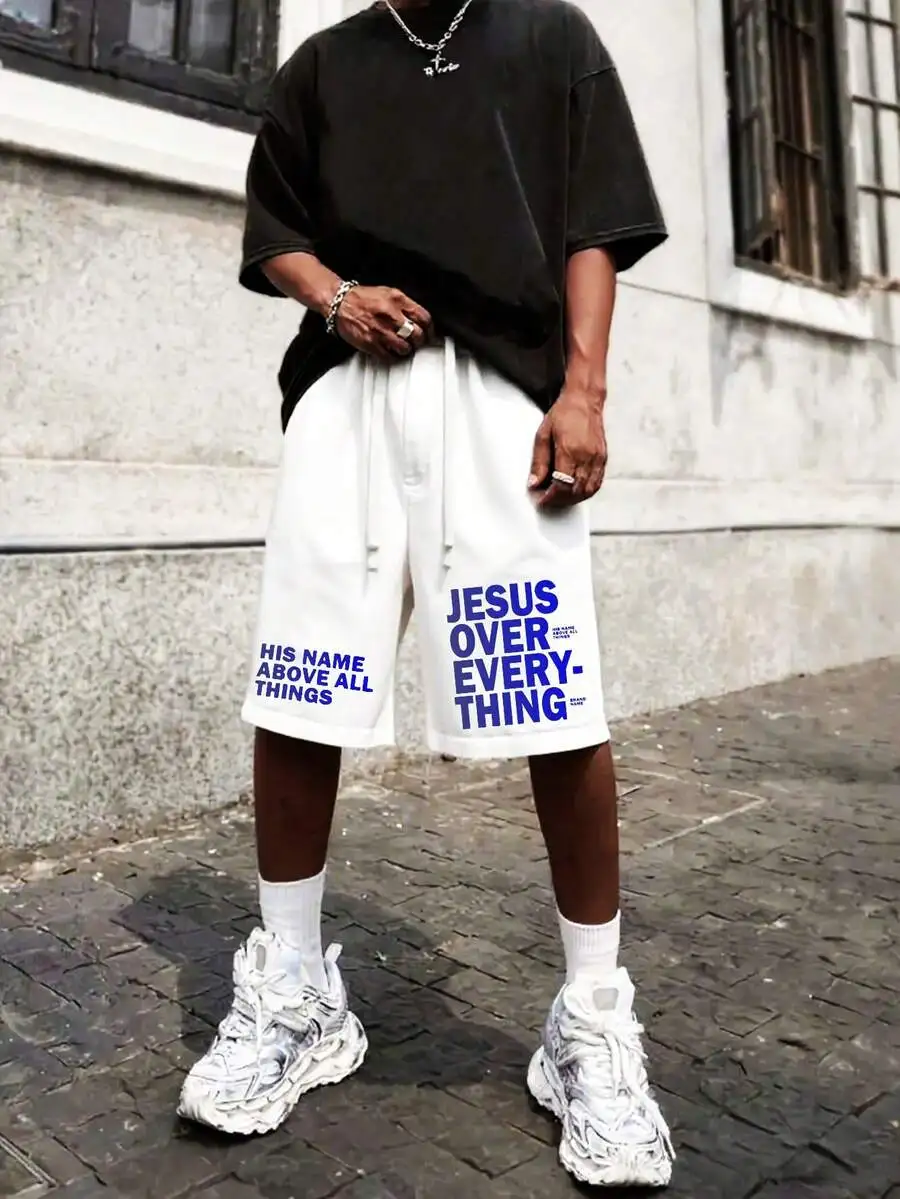Mens Oversized Casual Shorts With Jesus Over Everything Print
Mens Oversized Casual Shorts With Jesus Over Everything Print
