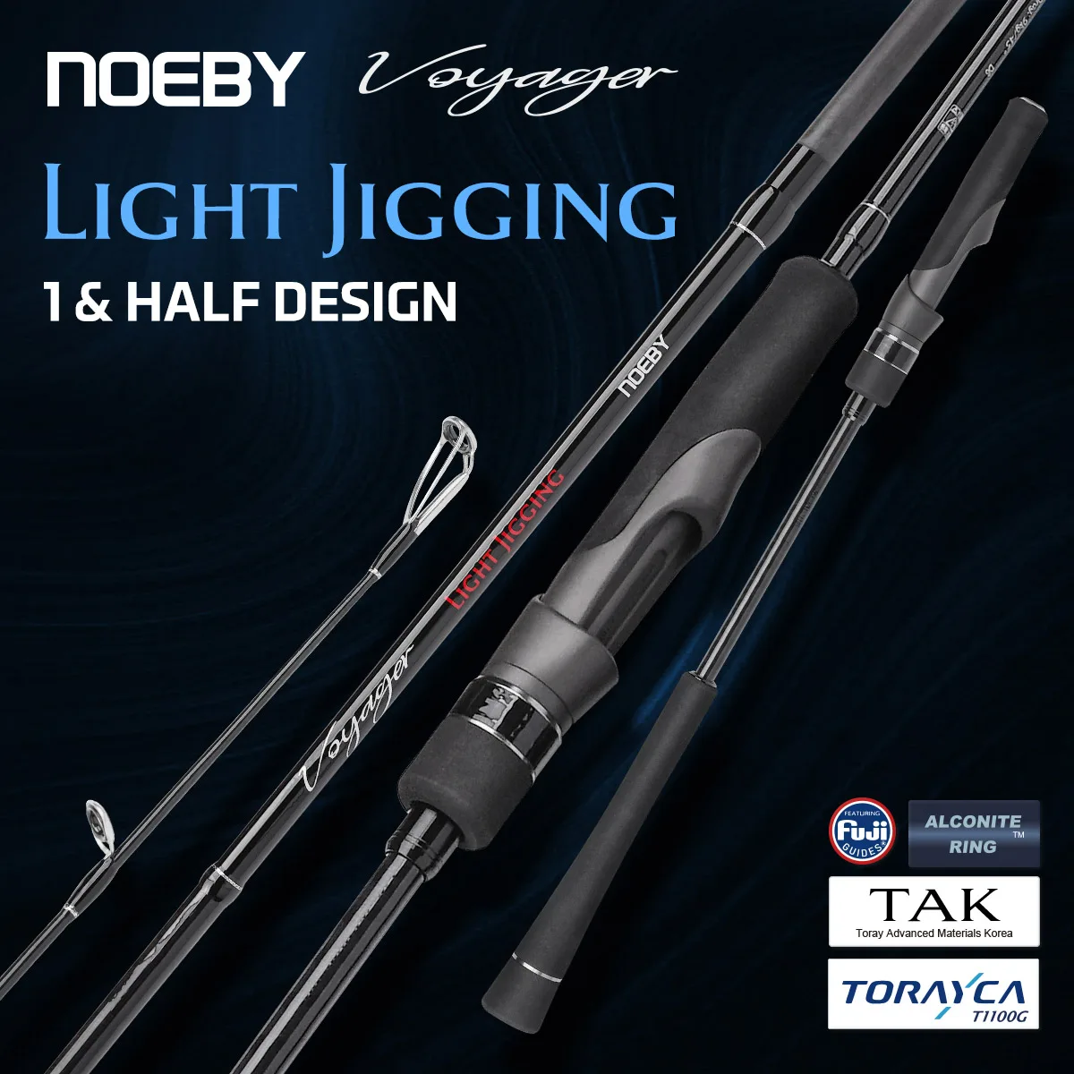 Noeby Voyager Light Jigging Fishing Rod 1.91m Max Drag 9kg Fuji Guides Lure 30-180g Rods for Kingfish, Amberjack Fishing Rod
Noeby Voyager Light Jigging Fishing Rod 1.91m Max Drag 9kg Fuji Guides Lure 30-180g Rods for Kingfish, Amberjack Fishing Rod