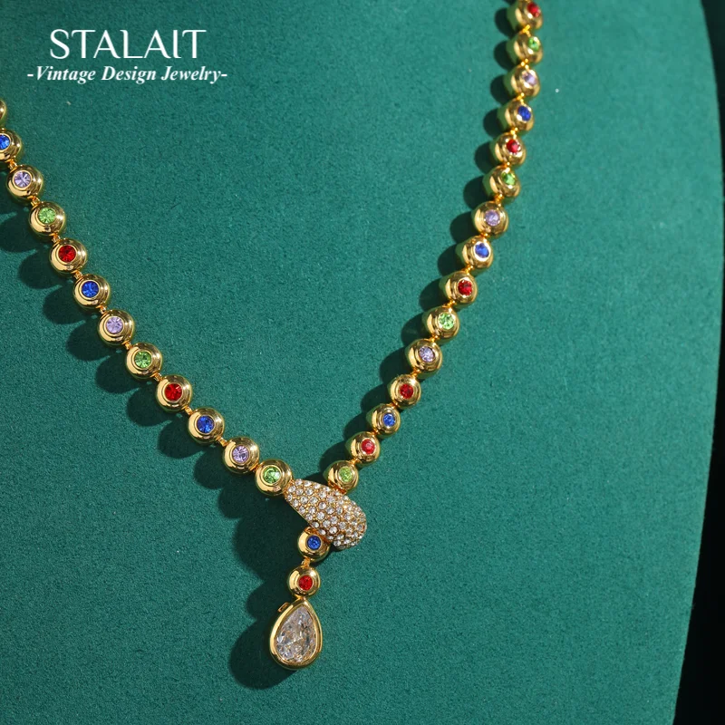 Vintage 6mm Snake Necklace For Women Water Drop Gold Color Bead With Colorful Cubic Zirconia Choker Neck Chain 2025 Christmas
Vintage 6mm Snake Necklace For Women Water Drop Gold Color Bead With Colorful Cubic Zirconia Choker Neck Chain 2025 Christmas