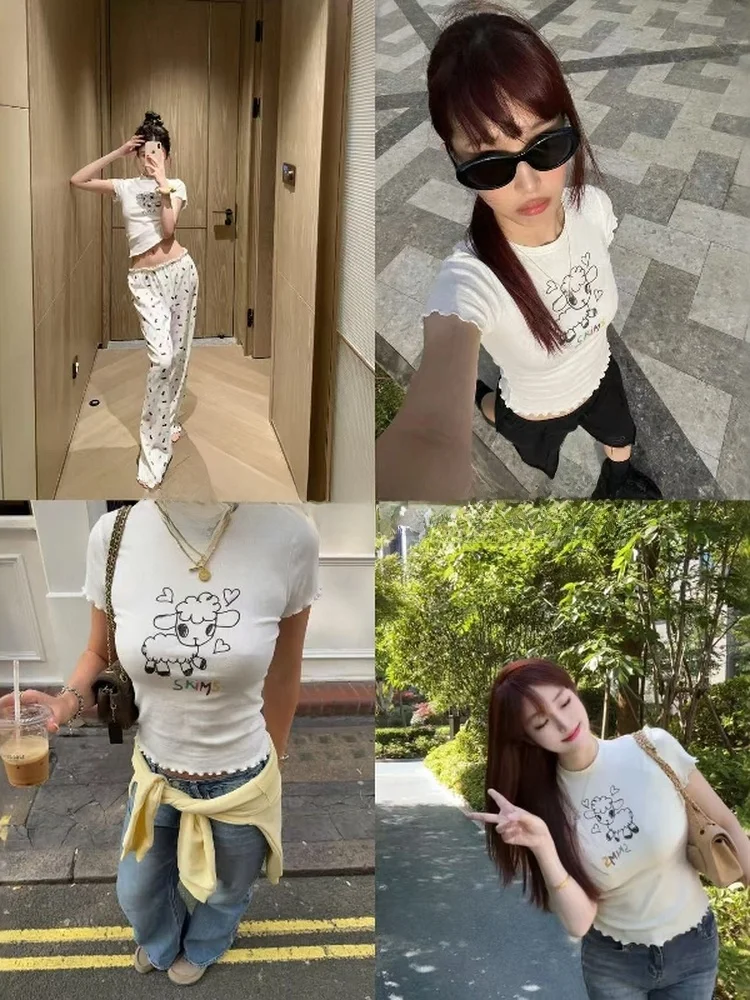 Cute Fashionable Easter Series Short Sleeve T-Shirt Set with Logo Poinsettia Sheep Print Casual Workwear for Young Women
Cute Fashionable Easter Series Short Sleeve T-Shirt Set with Logo Poinsettia Sheep Print Casual Workwear for Young Women