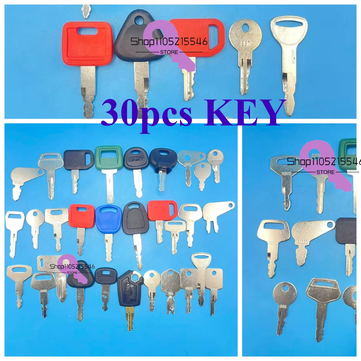 30PCS Ignition Keys Heavy Equipment Construction Key Set for SANY 166 455 587 430 T250 5P8500 301 14601 777 KUBOTA 787 K250 459A
30PCS Ignition Keys Heavy Equipment Construction Key Set for SANY 166 455 587 430 T250 5P8500 301 14601 777 KUBOTA 787 K250 459A