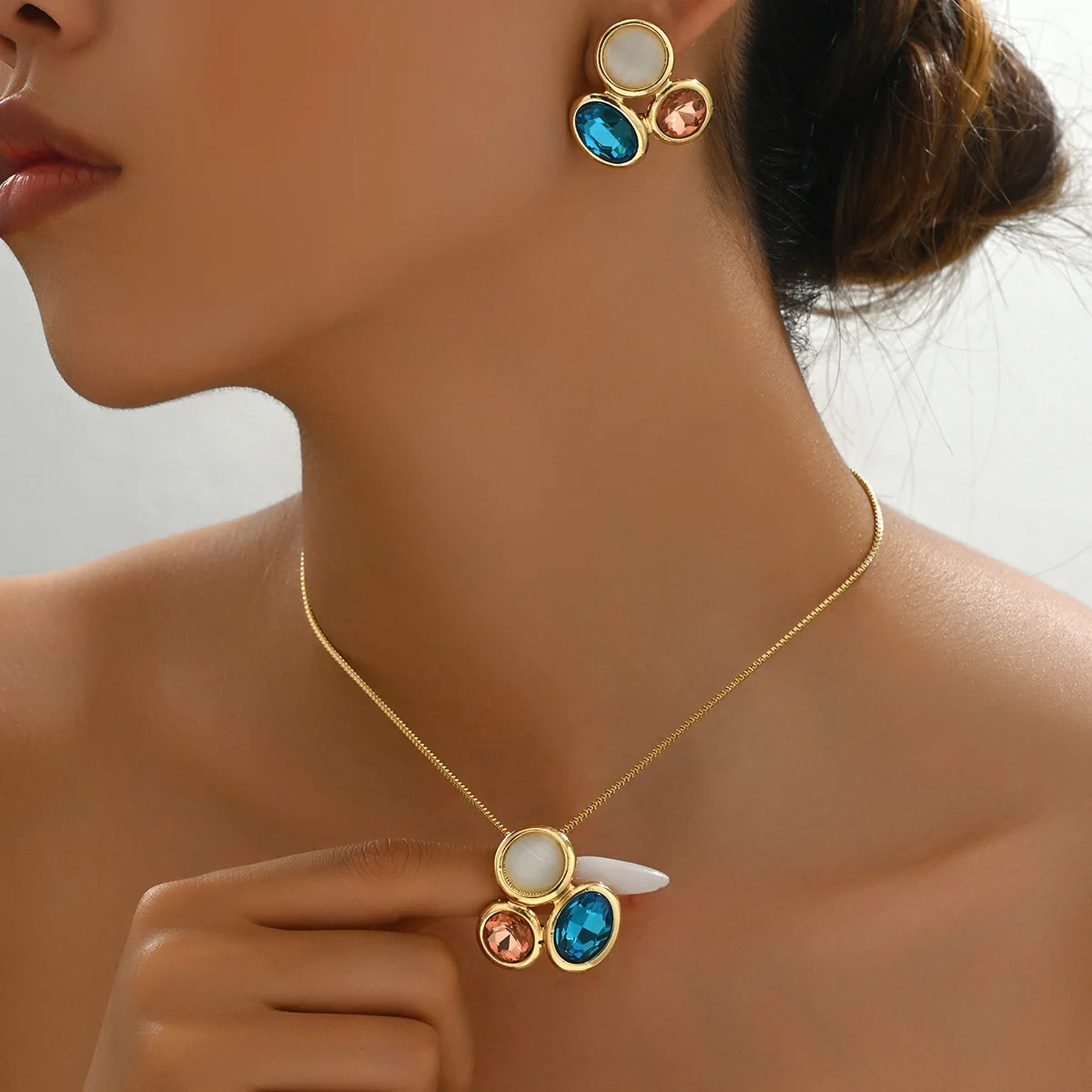 An Ins Niche Japanese Women's Earrings Necklace Set That Is Versatile Colorful Gemstones Featuring A Long Forest-themed Jewelry
An Ins Niche Japanese Women's Earrings Necklace Set That Is Versatile Colorful Gemstones Featuring A Long Forest-themed Jewelry