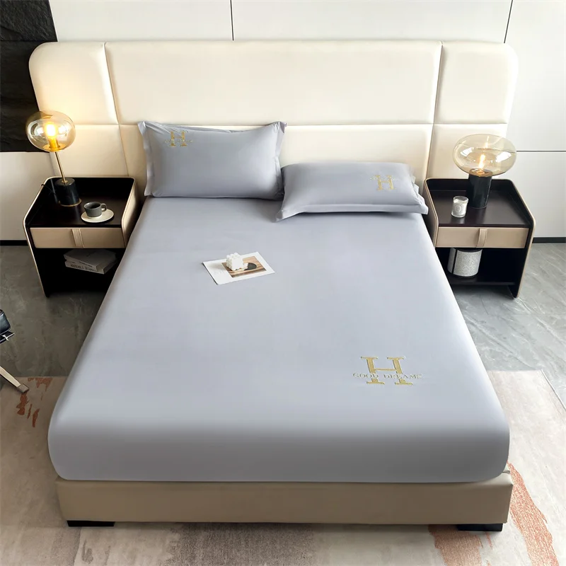 Embroidery Waterproof Fit Sheet With Elastic Band Bedsheet Single Double Queen Size Mattress Cover Solid Color Fitted Sheet
Embroidery Waterproof Fit Sheet With Elastic Band Bedsheet Single Double Queen Size Mattress Cover Solid Color Fitted Sheet