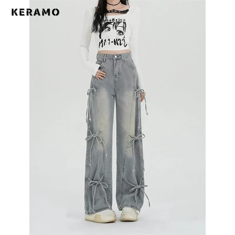 Sweet Casual Retro Full Length Denim Trouser Women's Loose Baggy Emo Harajuku Jeans Solid High Waist Y2K 2000s Lace-up Pants
Sweet Casual Retro Full Length Denim Trouser Women's Loose Baggy Emo Harajuku Jeans Solid High Waist Y2K 2000s Lace-up Pants