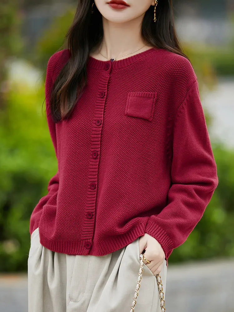 Women's Loose Knitted Cotton Cardigan Spring Autumn Fashionable Outerwear Short Sweater Comfortable Soft Mid-Thick Long Sleeve
Women's Loose Knitted Cotton Cardigan Spring Autumn Fashionable Outerwear Short Sweater Comfortable Soft Mid-Thick Long Sleeve