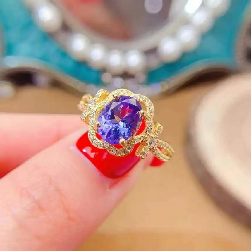 The Best Gift for the Party 100% Real Natural Tanzanite Ring 925 Sterling Silver Delicate Women Ring Fine Jewelry
The Best Gift for the Party 100% Real Natural Tanzanite Ring 925 Sterling Silver Delicate Women Ring Fine Jewelry