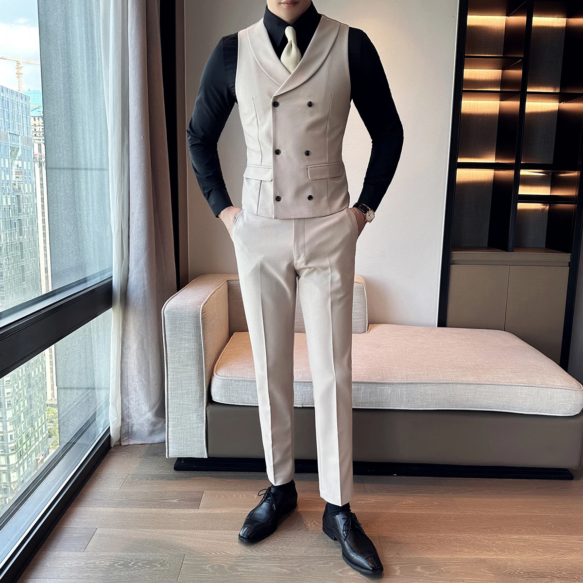 ( Vest + Pants) Men's Double-breasted Suit Vest 2 Pieces Set High Quality Business Casual Fashion Groom Wedding Dress Vest Sets
( Vest + Pants) Men's Double-breasted Suit Vest 2 Pieces Set High Quality Business Casual Fashion Groom Wedding Dress Vest Sets