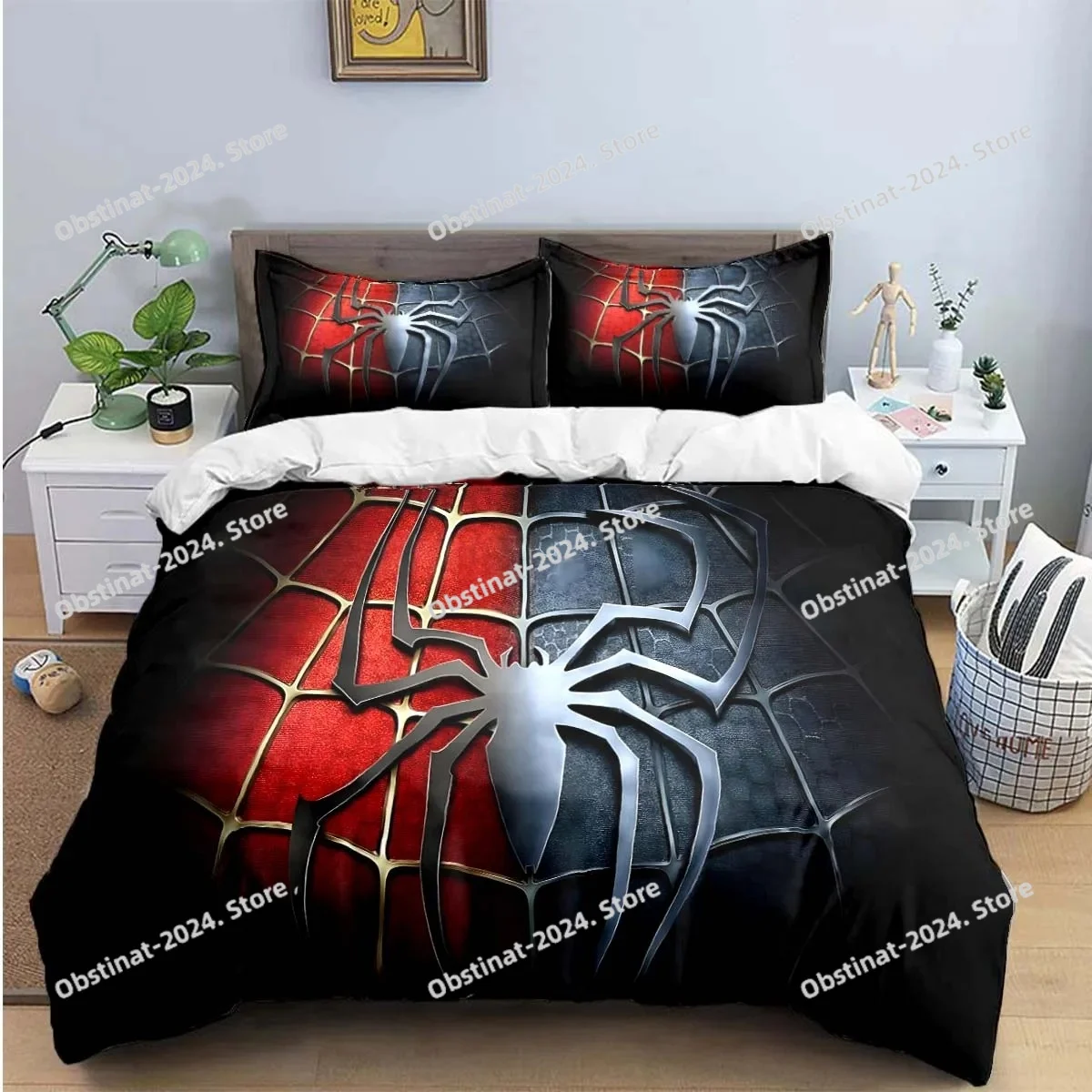 Fashion 3D Exquisite Red、black Spider Anime Digital Printing Bedding Set Duvet Cover Comforter Bed Youth Kids Girl Boys Gift
Fashion 3D Exquisite Red、black Spider Anime Digital Printing Bedding Set Duvet Cover Comforter Bed Youth Kids Girl Boys Gift