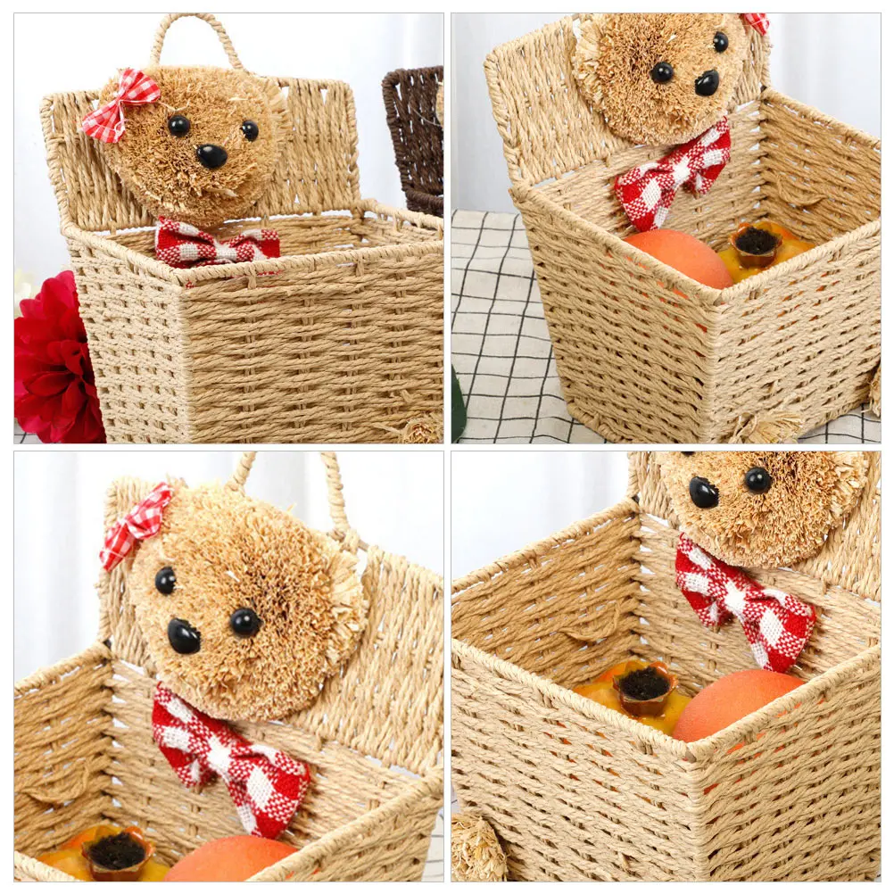 Cartoon Bear Wicker Woven Storage Basket Household ganizer Kids Home Office Hotel Restaurant Party Favor Safe Material
Cartoon Bear Wicker Woven Storage Basket Household ganizer Kids Home Office Hotel Restaurant Party Favor Safe Material