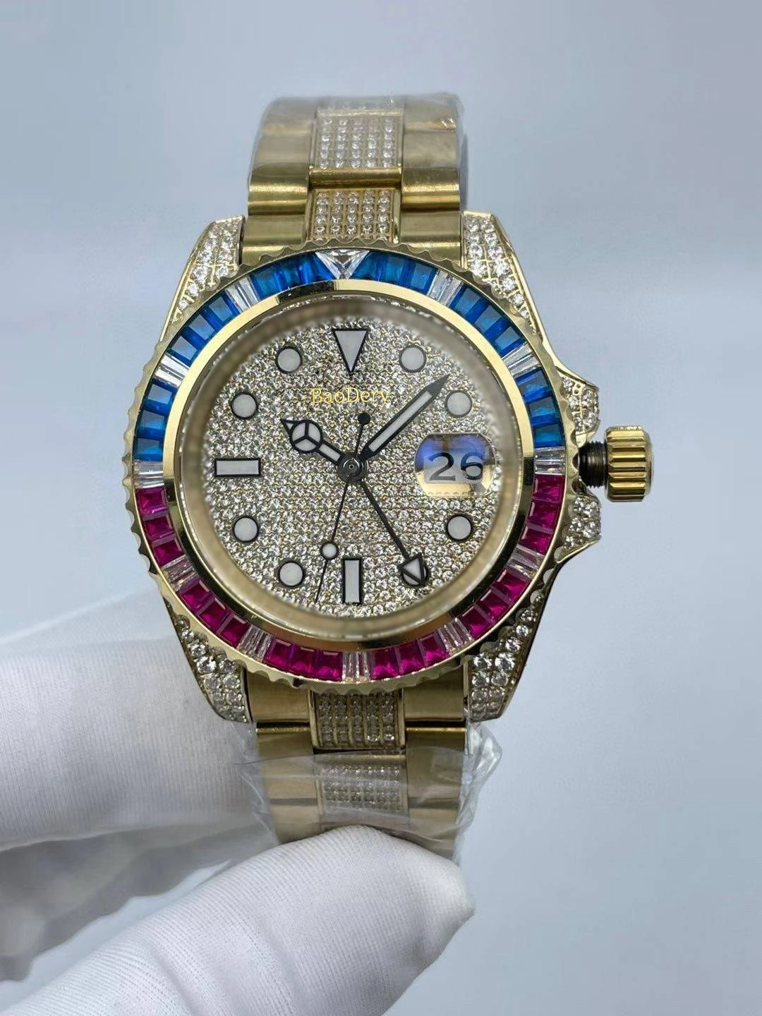 41mmColorful Diamond Rings and Starry Faces, Mens Watch, Mechanical Movement
41mmColorful Diamond Rings and Starry Faces, Mens Watch, Mechanical Movement