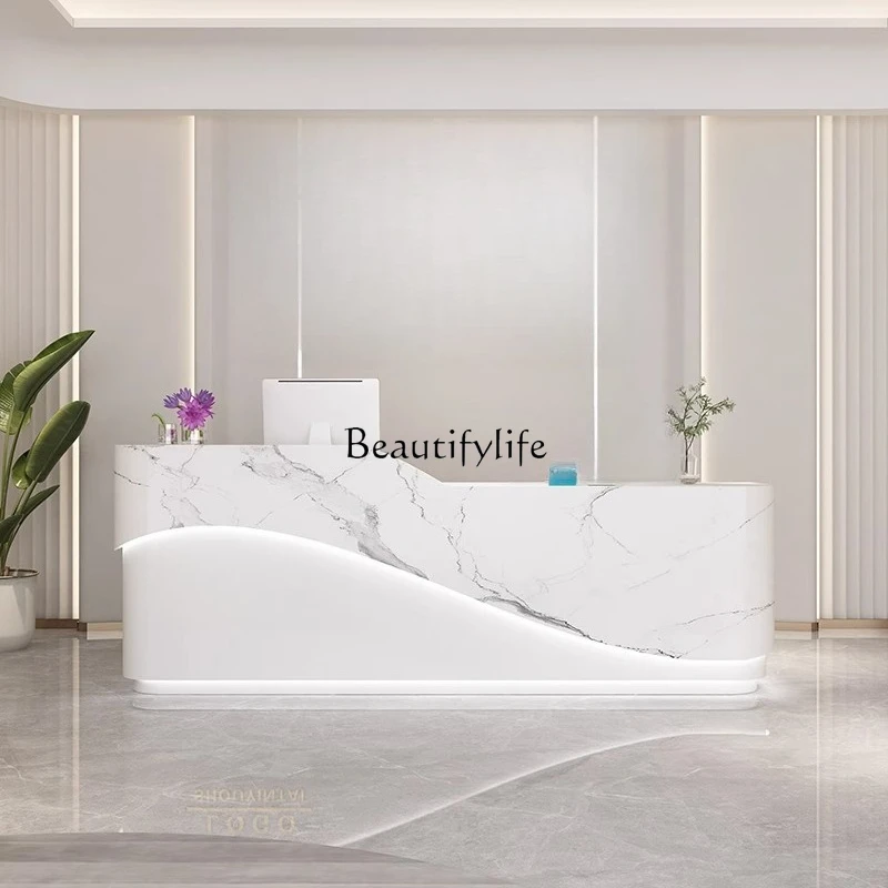 Beauty Salon Cashier Counter Light Luxury Minimalist Modern Front Reception Desk
Beauty Salon Cashier Counter Light Luxury Minimalist Modern Front Reception Desk