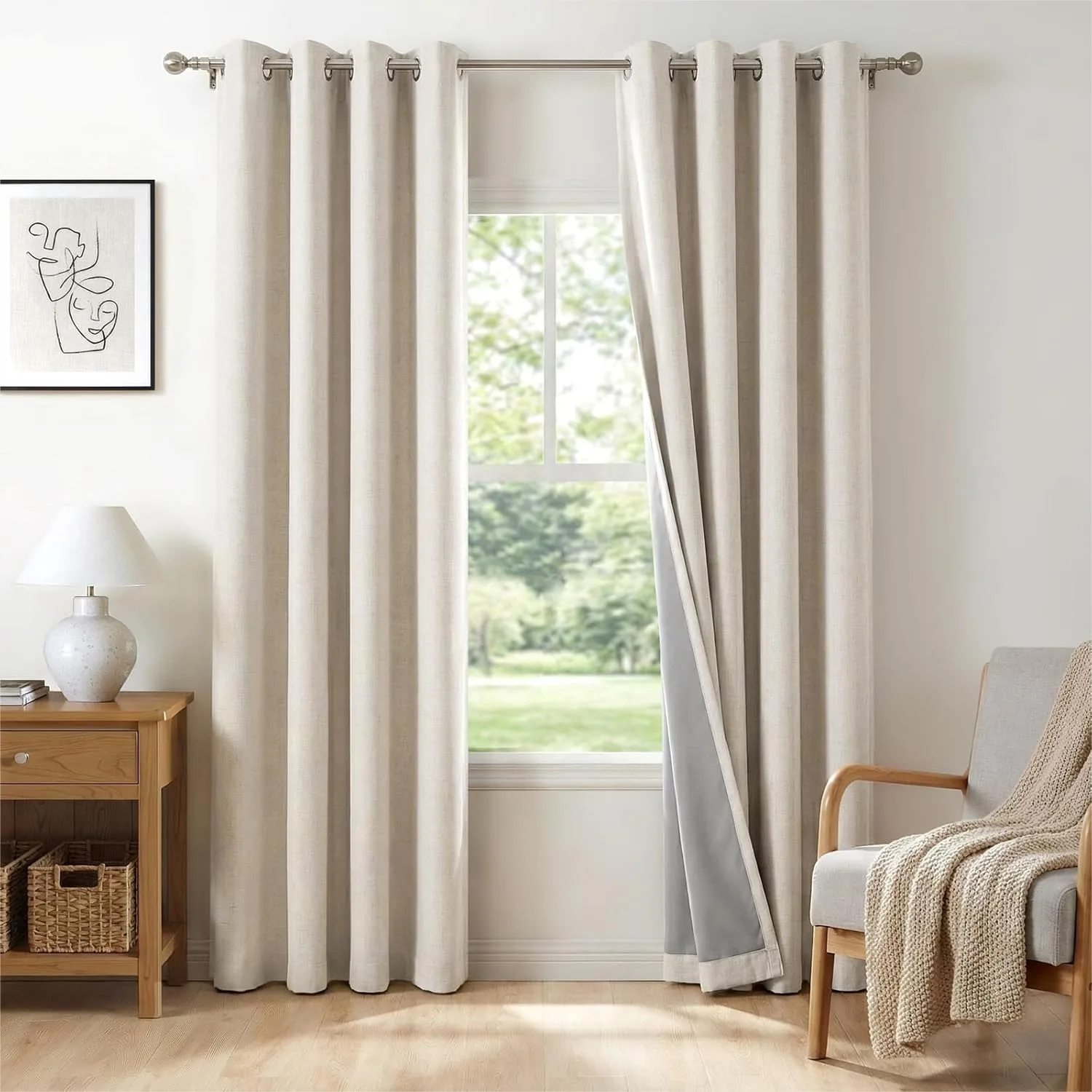 Blackout Curtains for Bedroom 84 Inches Long, Beige Grommet Curtains, Thermal Insulated Room Darkening Drapes, 50"W x 84"L, 2
Blackout Curtains for Bedroom 84 Inches Long, Beige Grommet Curtains, Thermal Insulated Room Darkening Drapes, 50"W x 84"L, 2