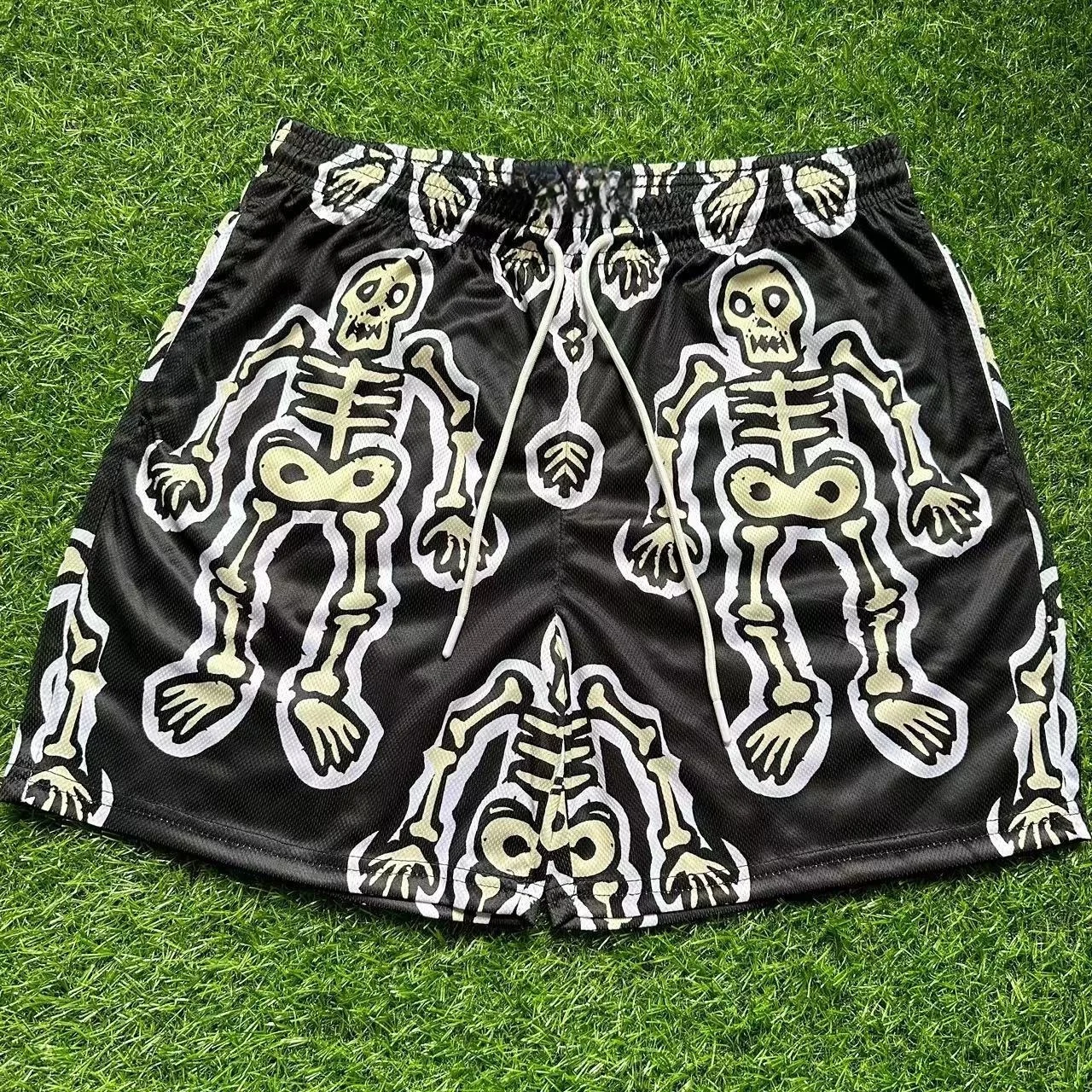American Trendy Brand Skull Skeleton Summer Sports Casual Shorts Loose Breathable Quick-drying Mesh Basketball Pants Moto 2025
American Trendy Brand Skull Skeleton Summer Sports Casual Shorts Loose Breathable Quick-drying Mesh Basketball Pants Moto 2025