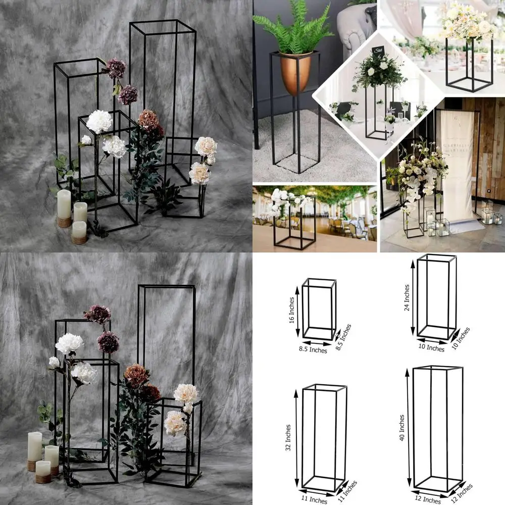 Набор из 4 металлических подставок для ваз - матовые черные подставки для свадебных цветов - центральные вазы с геометрическим рисунком для мероприятий, 16-40 дюймов Ta
Набор из 4 металлических подставок для ваз - матовые черные подставки для свадебных цветов - центральные вазы с геометрическим рисунком для мероприятий, 16-40 дюймов Ta