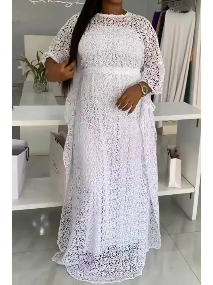 Summer Elegant 3/4 Sleeve White Lace Plus Size Maxi Dress Gowns Africa Clothing African Wedding Party Dresses for Women Spring
Summer Elegant 3/4 Sleeve White Lace Plus Size Maxi Dress Gowns Africa Clothing African Wedding Party Dresses for Women Spring