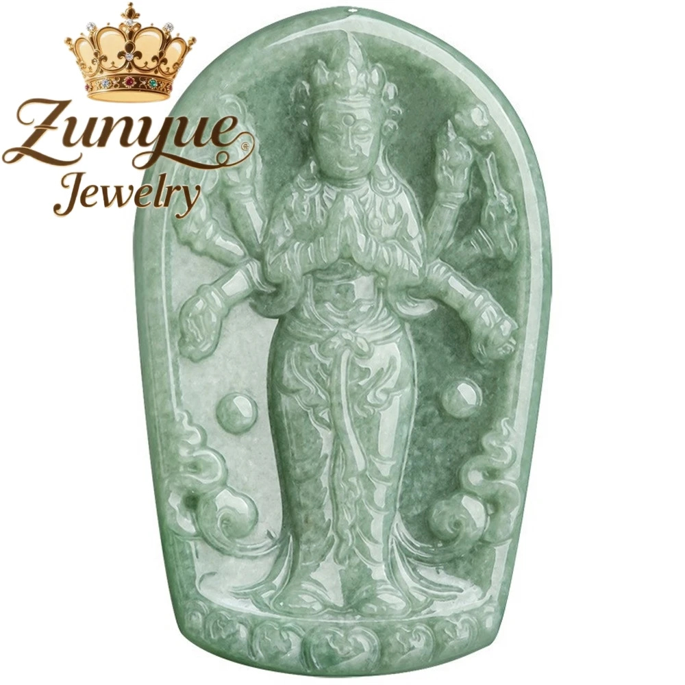 Natural Genuine Green Jadeite Thousand-Hand Guanyin Jade Pendant High-End Exquisite Fashion Luxury Quality Jewelry Gift Amulets
Natural Genuine Green Jadeite Thousand-Hand Guanyin Jade Pendant High-End Exquisite Fashion Luxury Quality Jewelry Gift Amulets