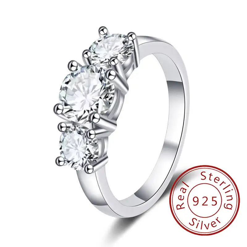 Hot Sale Real 925 Sterling Silver 3 CZ Stone Four Prong Setting Band Rings for Men Women Wedding Engagement Fine Jewelry
Hot Sale Real 925 Sterling Silver 3 CZ Stone Four Prong Setting Band Rings for Men Women Wedding Engagement Fine Jewelry