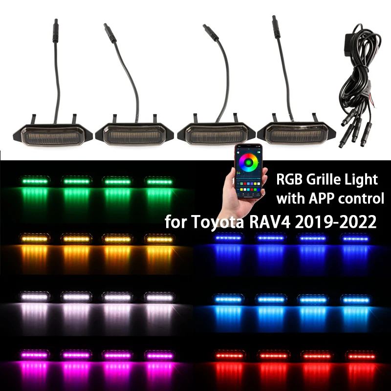 Car Front Grill Light Lamp RGB LED Grille Light Multicolor Grille Light Replacement with APP Control For Toyota RAV4 2019-2022
Car Front Grill Light Lamp RGB LED Grille Light Multicolor Grille Light Replacement with APP Control For Toyota RAV4 2019-2022