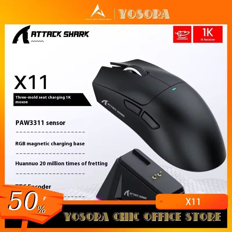 Attack Shark X11 Triple Mode Charging Dock Bluetooth Mouse Paw3311 Connectivity Touch Gaming Mouse Magnetic Ultra-Light custom
Attack Shark X11 Triple Mode Charging Dock Bluetooth Mouse Paw3311 Connectivity Touch Gaming Mouse Magnetic Ultra-Light custom
