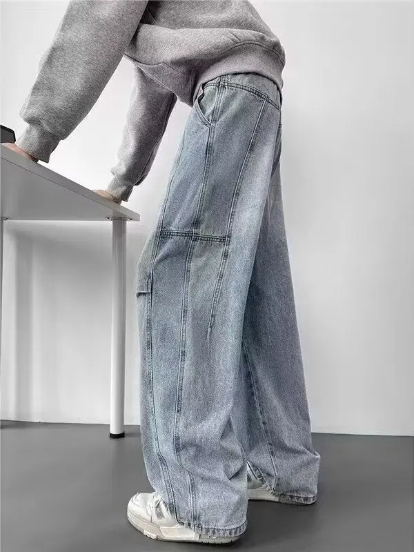 Cleanfit Men's Distred Straight Leg Jeans Fall Faion Brand American Retro Wide Leg Pants Knife Waed Denim
Cleanfit Men's Distred Straight Leg Jeans Fall Faion Brand American Retro Wide Leg Pants Knife Waed Denim