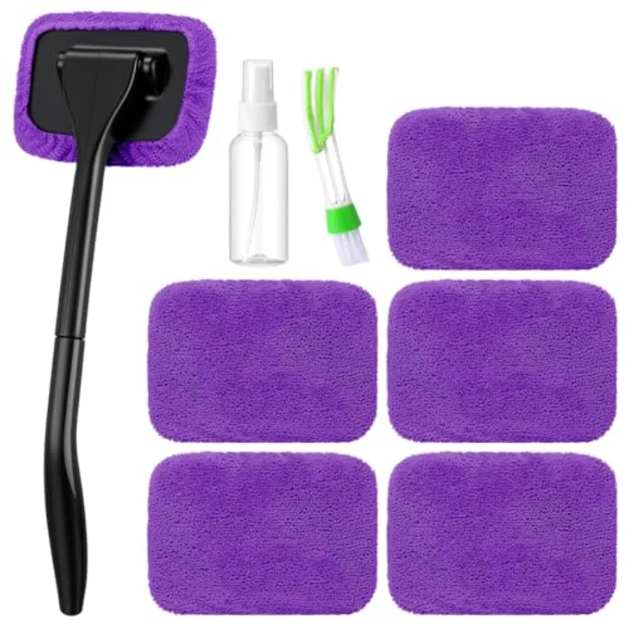 8 Pcs Car Windshield Cleaner Tool Kit with Removable Handle, Microfiber Towel Pads, Brush, Empty Spray Bottle for Auto Glass Wi
8 Pcs Car Windshield Cleaner Tool Kit with Removable Handle, Microfiber Towel Pads, Brush, Empty Spray Bottle for Auto Glass Wi