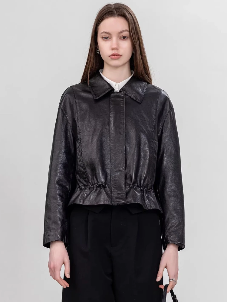 Casual Short Genuine Leather Jackets for Women Spring Autumn High-end Simple Adjustable Waist Soft Oil Wax Real Sheepskin Coat
Casual Short Genuine Leather Jackets for Women Spring Autumn High-end Simple Adjustable Waist Soft Oil Wax Real Sheepskin Coat