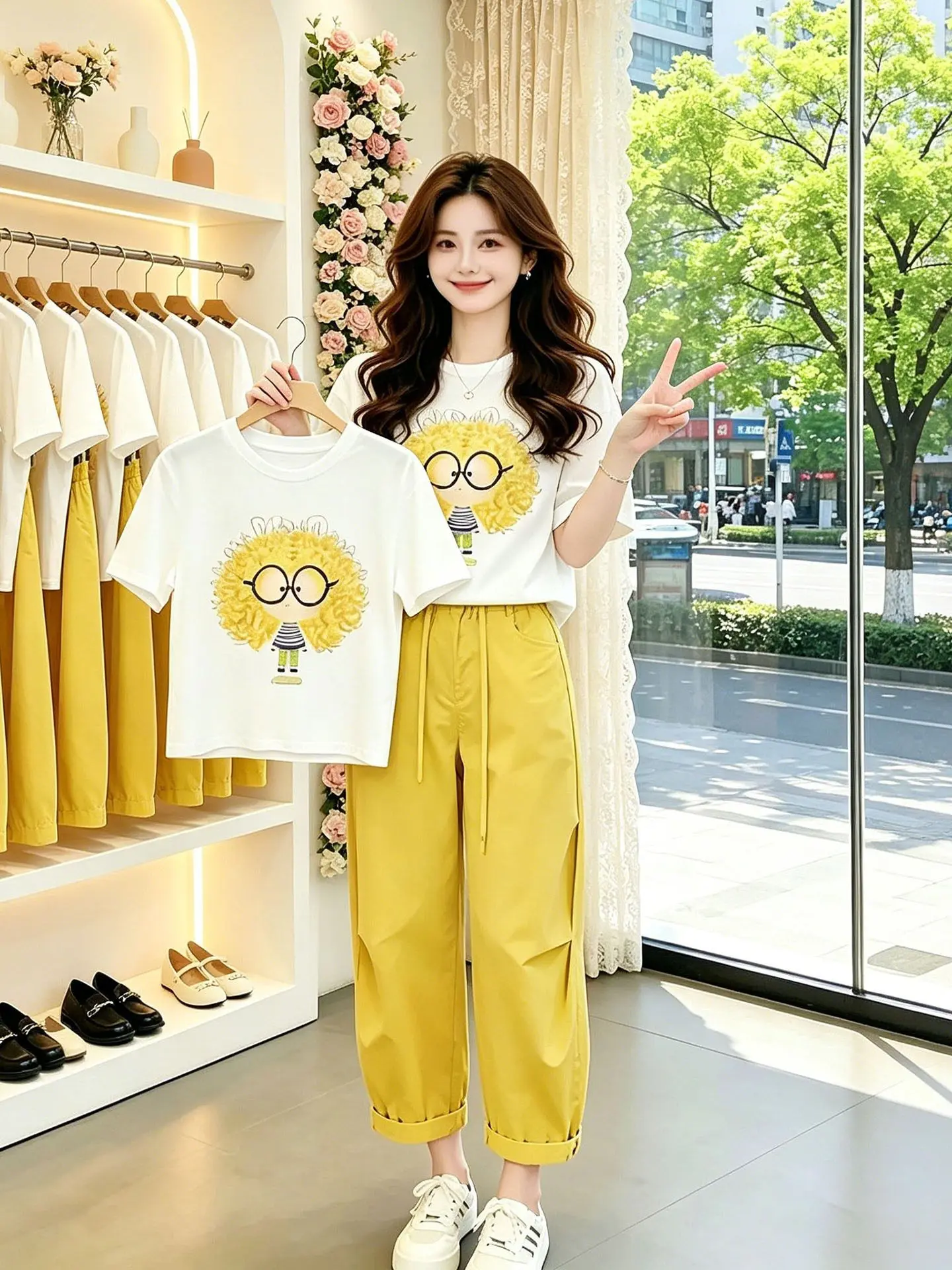 Summer Dopaamine Print Casual Short Sleeve round Neck T-Shirt And Straight Leg Pants Two Piece Set Women's Fashion Ensemble
Summer Dopaamine Print Casual Short Sleeve round Neck T-Shirt And Straight Leg Pants Two Piece Set Women's Fashion Ensemble