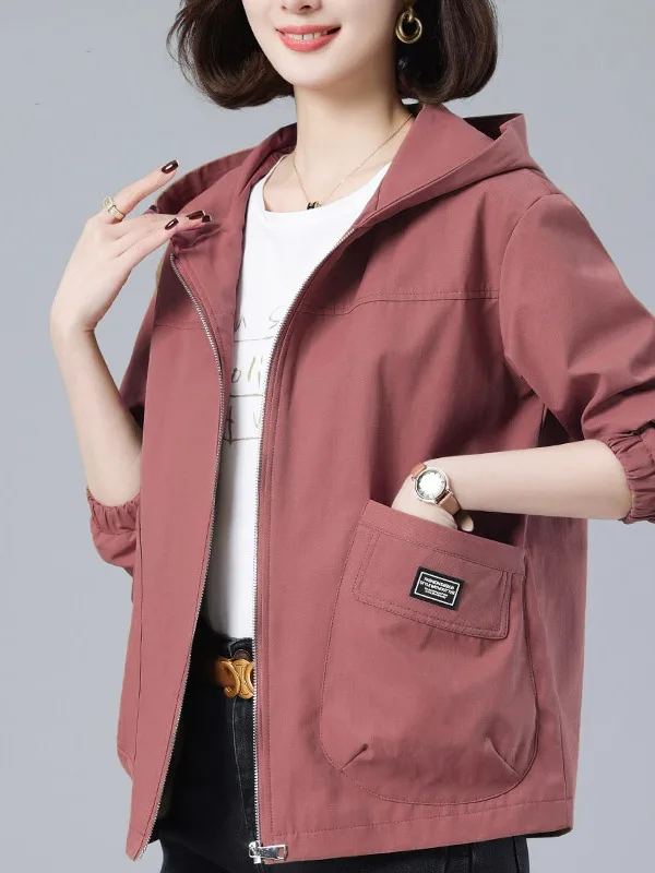 Loose Hooded Jacket Women's plus Size Casual Spring Autumn New Style Versatile Mommy Clothes Ageless Windbreaker for Women
Loose Hooded Jacket Women's plus Size Casual Spring Autumn New Style Versatile Mommy Clothes Ageless Windbreaker for Women