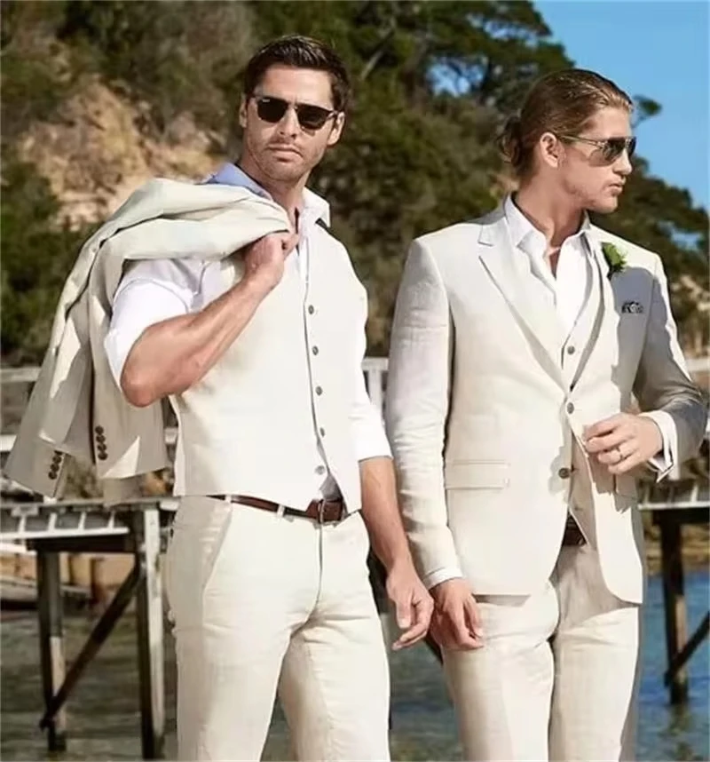 3 Piece Linen Summer Men Suits for Wedding Groom Tuxedos 2026 Casual Beach Custom Man Suit Set Jacket Vest with Pant Man Fashion
3 Piece Linen Summer Men Suits for Wedding Groom Tuxedos 2026 Casual Beach Custom Man Suit Set Jacket Vest with Pant Man Fashion