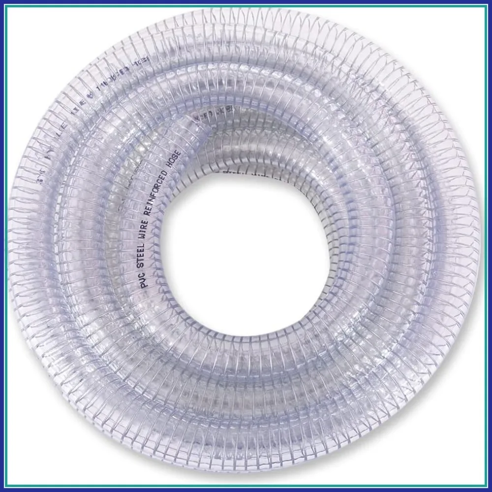 3/4" ID x 25 ft PVC Reinforced Tubing with Spiral Steel Wire, Heavy Duty Clear Vinyl Hose, High Pressure Flexible Suction Tube
3/4" ID x 25 ft PVC Reinforced Tubing with Spiral Steel Wire, Heavy Duty Clear Vinyl Hose, High Pressure Flexible Suction Tube