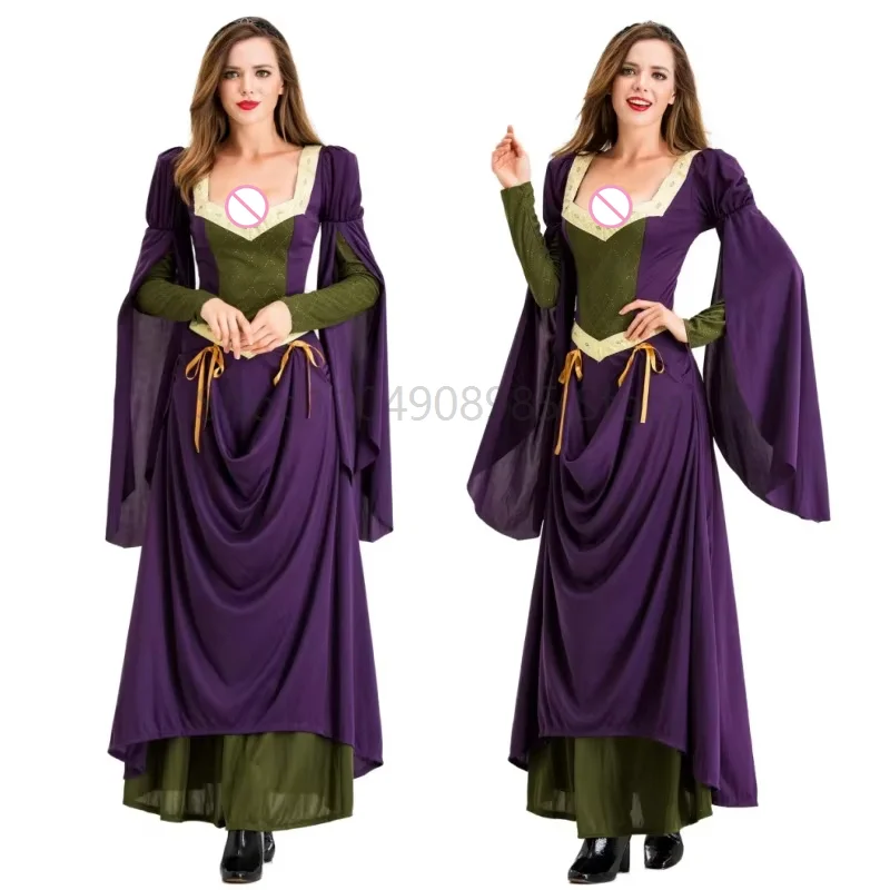 European and American Medieval Cosplay Retro Palace Queen Costume Long Skirt Halloween Dance Party Performance Costume
European and American Medieval Cosplay Retro Palace Queen Costume Long Skirt Halloween Dance Party Performance Costume