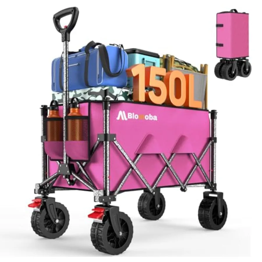 Collapsible Wagon Cart 150L Heavy Duty Foldable Beach Wagon with Wider Wheels Auto-Rebound Handle Utility Grocery Shopping Cart
Collapsible Wagon Cart 150L Heavy Duty Foldable Beach Wagon with Wider Wheels Auto-Rebound Handle Utility Grocery Shopping Cart