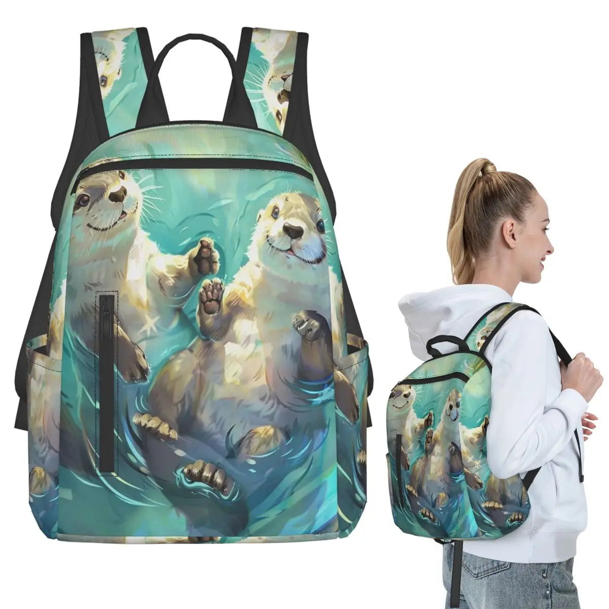 Otter In Water Pond Oil Painting Backpack Student BookBag Children School Bag Computer Shoulder Bags Men Women
Otter In Water Pond Oil Painting Backpack Student BookBag Children School Bag Computer Shoulder Bags Men Women