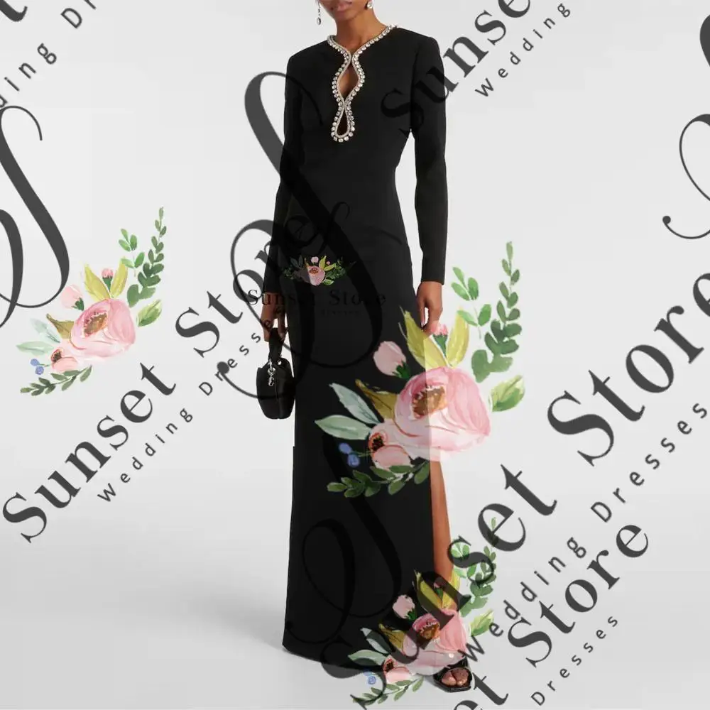 Customized Crepe Formal Evening Dress Elegant Side split Floor-Length Beading V-Neck Cocktail Party Prom Gowns
Customized Crepe Formal Evening Dress Elegant Side split Floor-Length Beading V-Neck Cocktail Party Prom Gowns