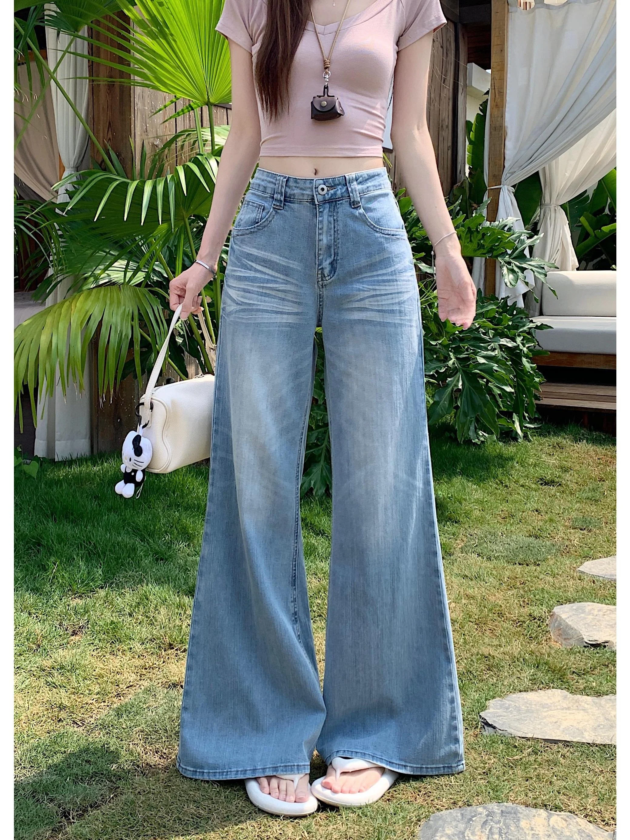 Retro Washed Fashion Bell Bottom Jeans Women's High Waist Loose Slimming Not Legging Long Pants Spring 2026 New Arrival
Retro Washed Fashion Bell Bottom Jeans Women's High Waist Loose Slimming Not Legging Long Pants Spring 2026 New Arrival