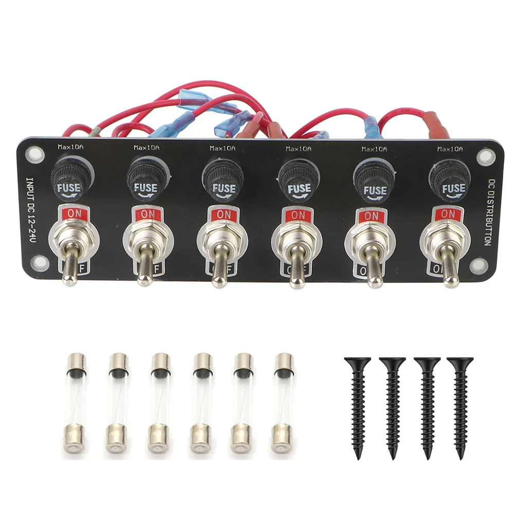 With 10A Fuse 6 Gang Toggle Switch Panel 12V 24V Racing Rv Camper Marine For Yachts On/Off Rocker Toggle Switch Car Accessories
With 10A Fuse 6 Gang Toggle Switch Panel 12V 24V Racing Rv Camper Marine For Yachts On/Off Rocker Toggle Switch Car Accessories