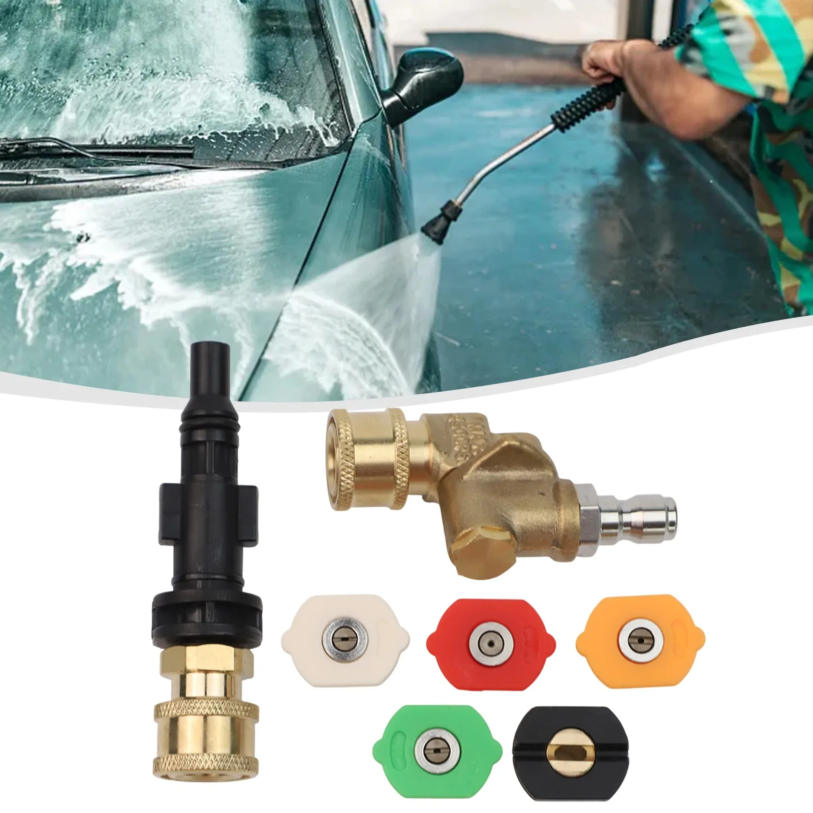 Compatible As Shown In The Figure Car Cleaning Tool 4500 PSI Pressure Support Compatible With Most Pressure Washers
Compatible As Shown In The Figure Car Cleaning Tool 4500 PSI Pressure Support Compatible With Most Pressure Washers