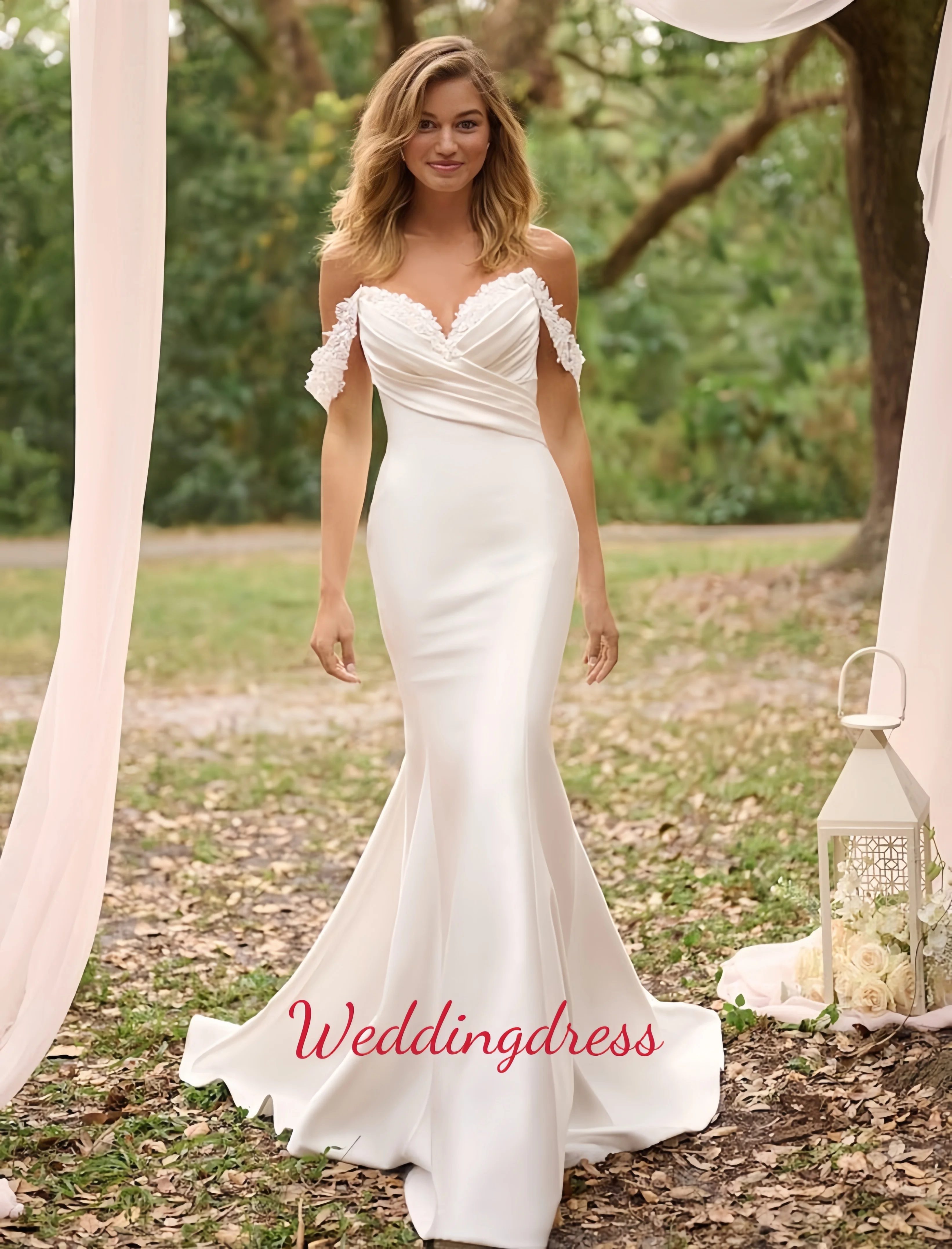 Custom-made sexy mermaid wedding dress, satin wedding dress, bridal gown, front hall
Custom-made sexy mermaid wedding dress, satin wedding dress, bridal gown, front hall