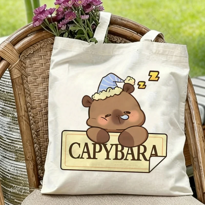 1 шт. Эко-сумка-шоппер из холщовой ткани с изображением сонной капибары, многоразовая, на плечо
1 шт. Эко-сумка-шоппер из холщовой ткани с изображением сонной капибары, многоразовая, на плечо