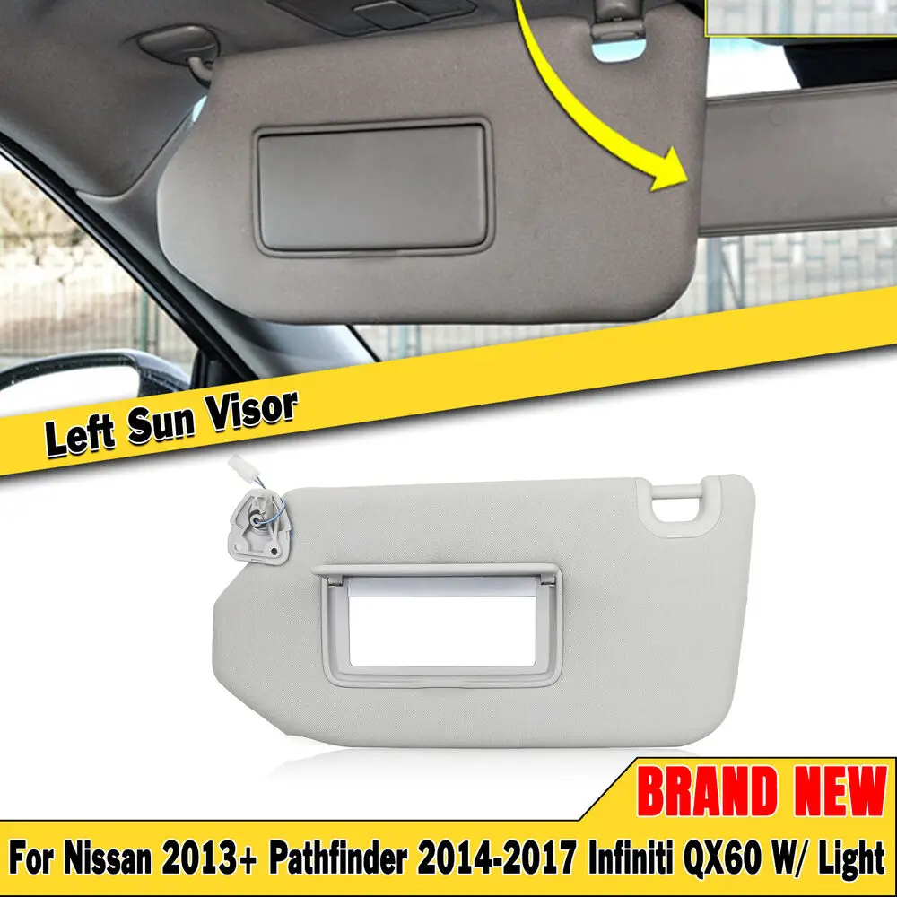 Left Driver Sun Visor For Nissan Pathfinder 2013 -2018 For Infiniti QX60 2014 -2017
Left Driver Sun Visor For Nissan Pathfinder 2013 -2018 For Infiniti QX60 2014 -2017