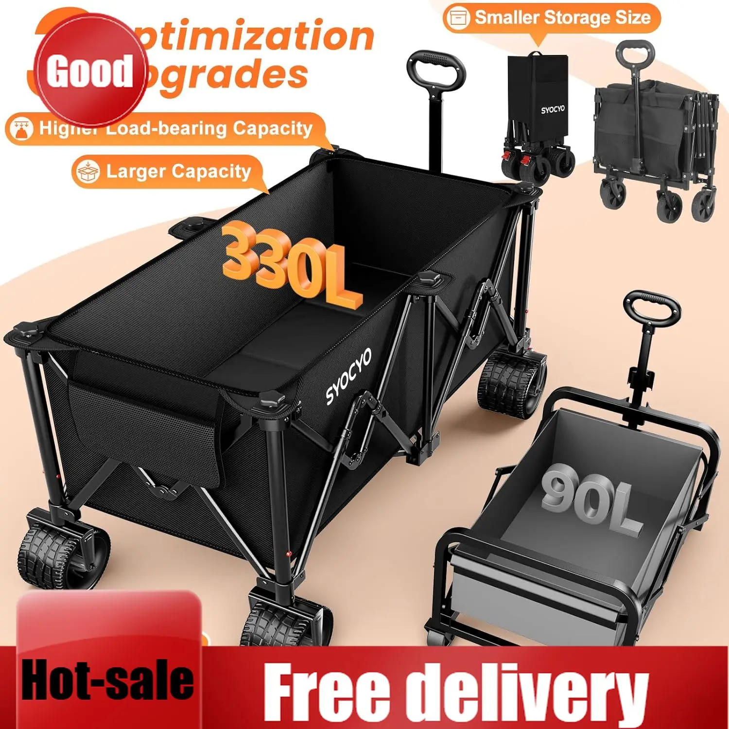 Activity priceCollapsible Wagon Carts Foldable 570LBS Beach Wagon with Big All-Terrain Wheels Weight Capacity Heavy Duty Utility
Activity priceCollapsible Wagon Carts Foldable 570LBS Beach Wagon with Big All-Terrain Wheels Weight Capacity Heavy Duty Utility