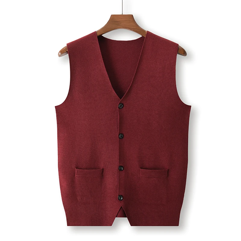 Men's Wool Vest Paired with A Suit, Knitted Vest, Dad's Outfit, Middle-aged with Pockets, Sleeveless Sweater, Camisole Cardigan
Men's Wool Vest Paired with A Suit, Knitted Vest, Dad's Outfit, Middle-aged with Pockets, Sleeveless Sweater, Camisole Cardigan