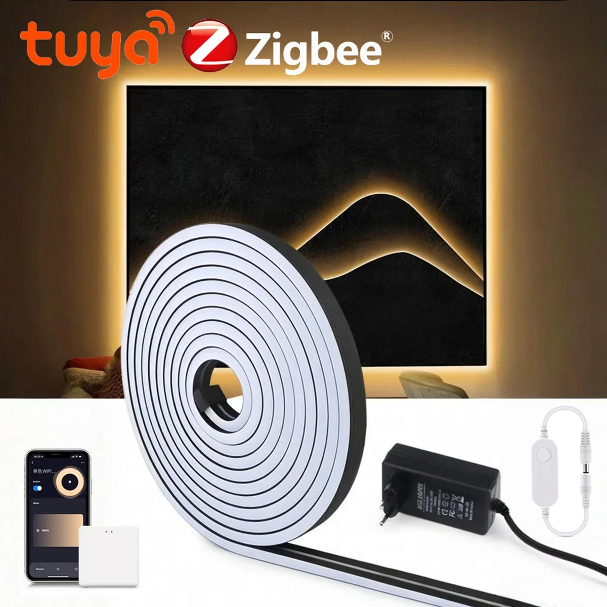 Светодиодная неоновая лента Zigbee Real Black 24В, диммируемая, в силиконовой трубке, водонепроницаемая, для декора стен, деревянных решеток, панелей, совместима с Tuya и Alexa
Светодиодная неоновая лента Zigbee Real Black 24В, диммируемая, в силиконовой трубке, водонепроницаемая, для декора стен, деревянных решеток, панелей, совместима с Tuya и Alexa